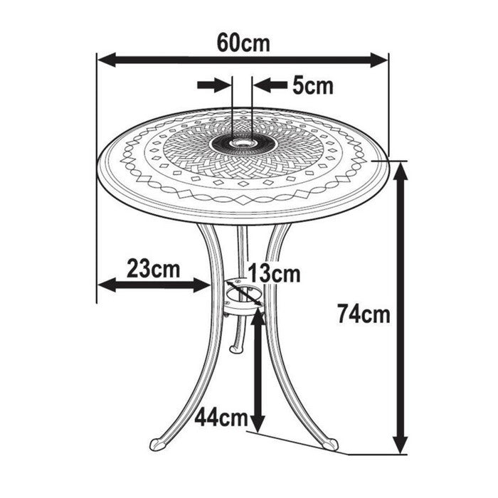Table bistrot Ella (ensemble 2 personnes)