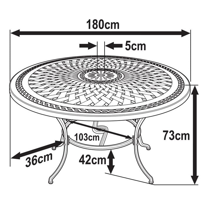 Table Olivia (ensemble 10 personnes)