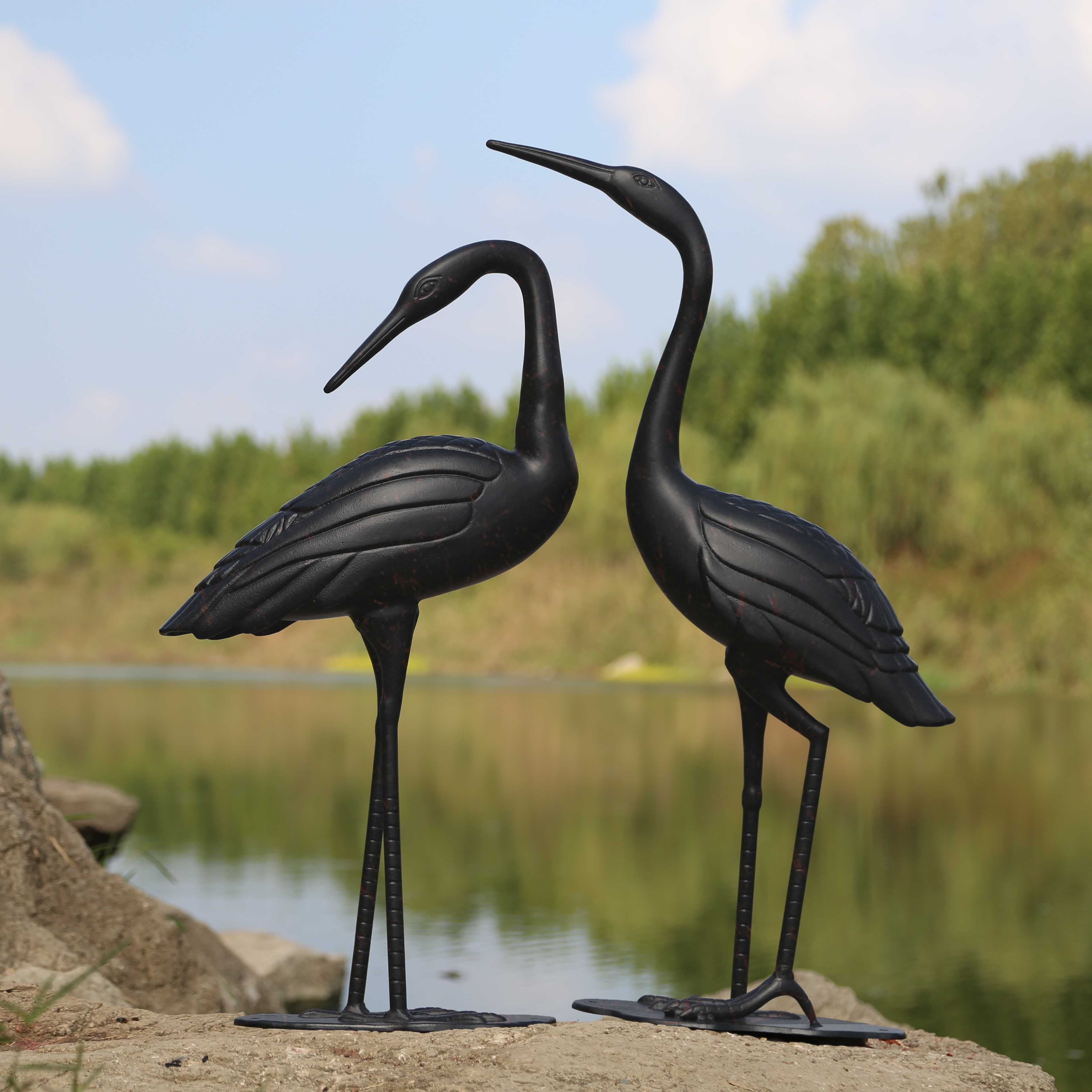 Paire de Grues - Bronze Ancien