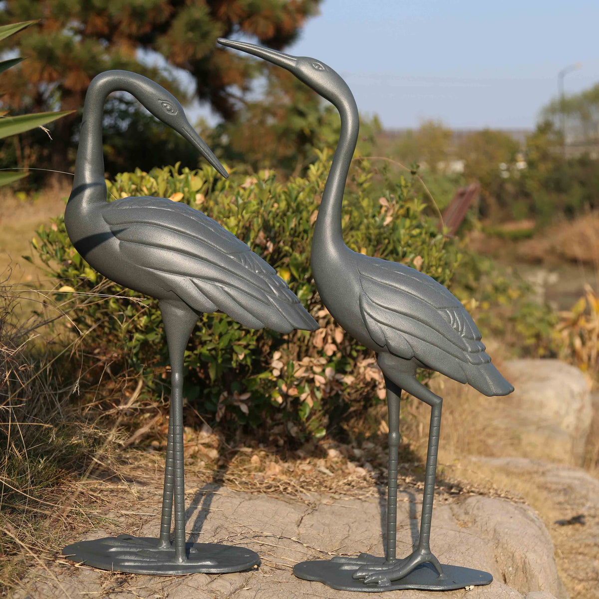 Paire de Grues - Gris Ardoise