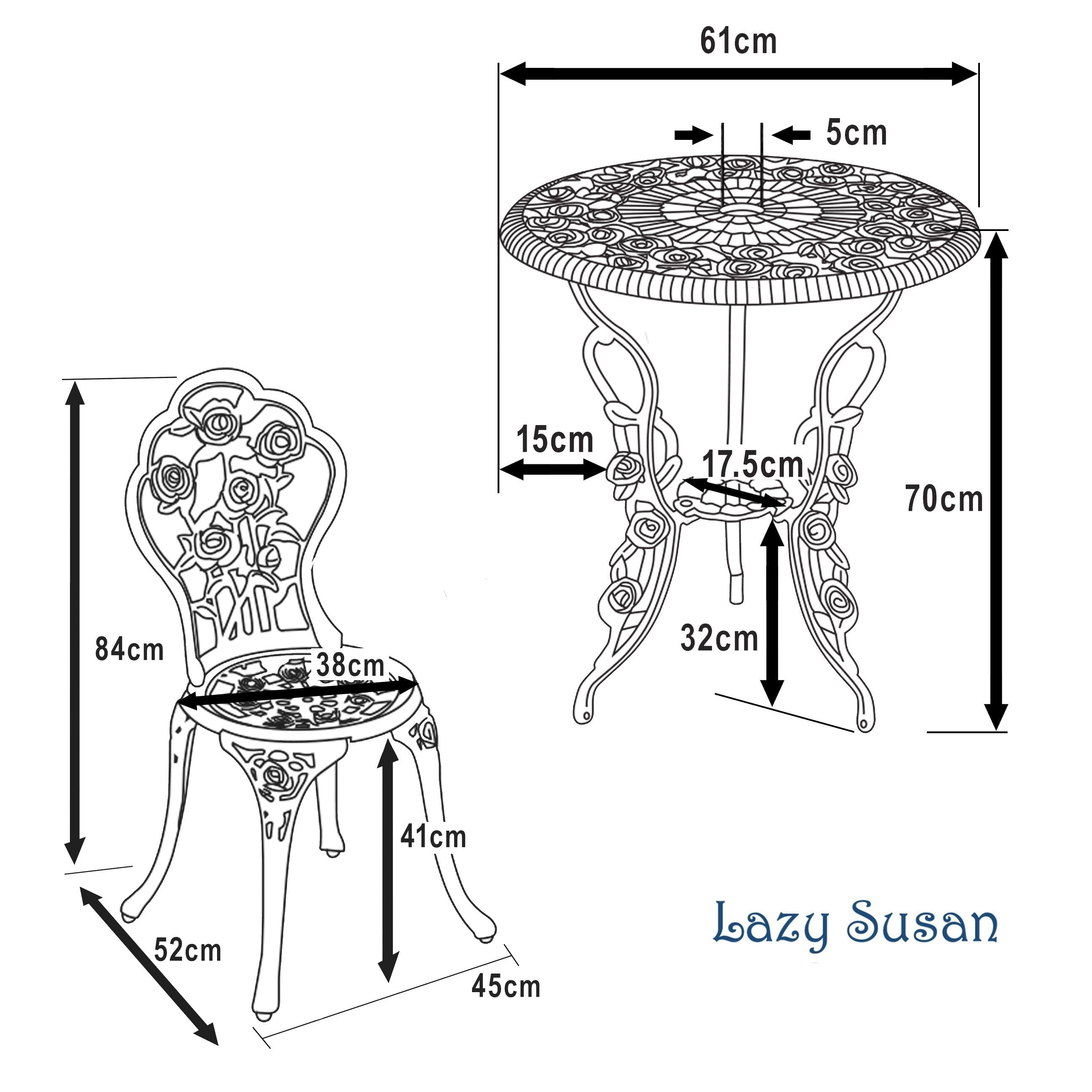 Ensemble bistrot London Rose (ensemble 2 personnes)