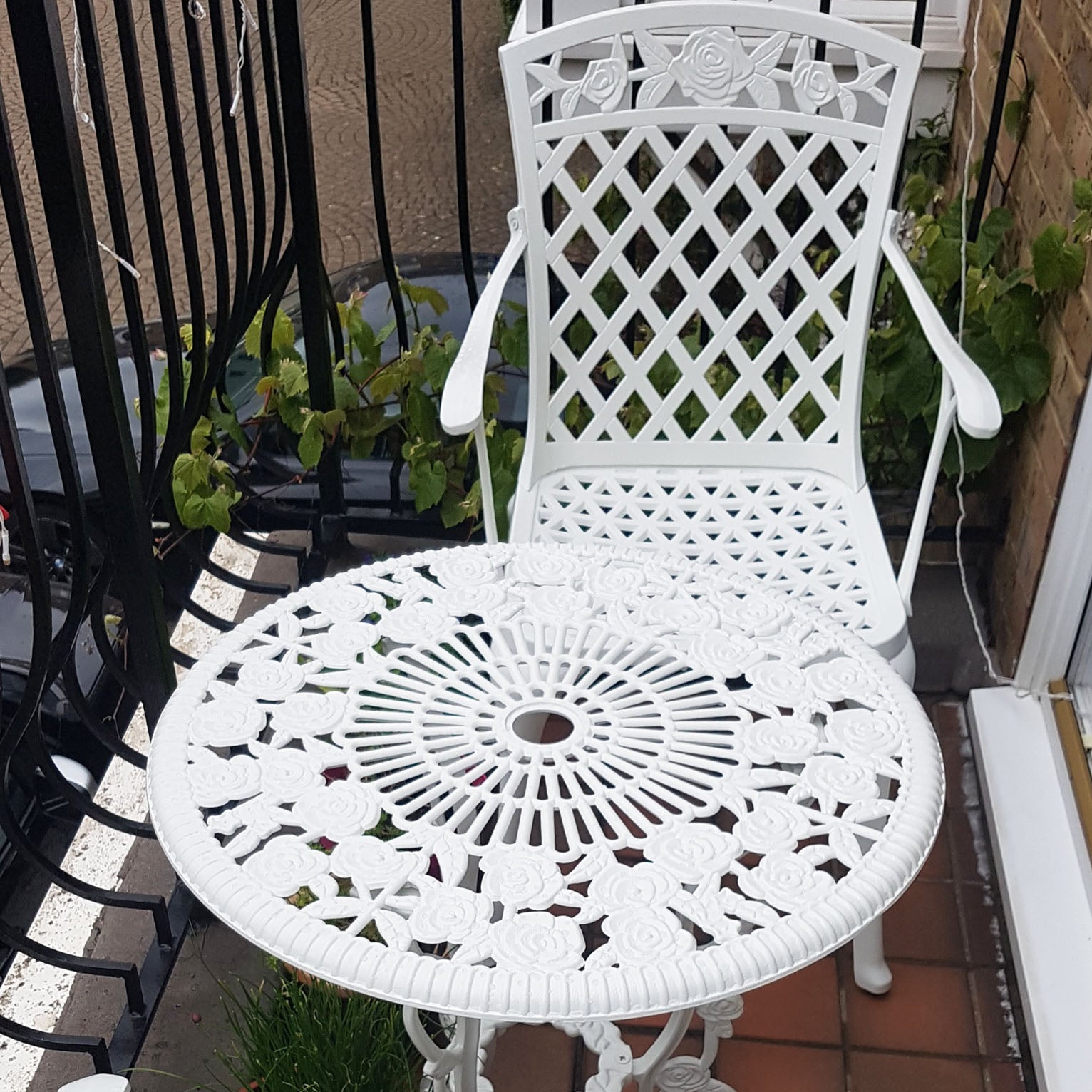 Table bistrot London Rose (ensemble 2 personnes)