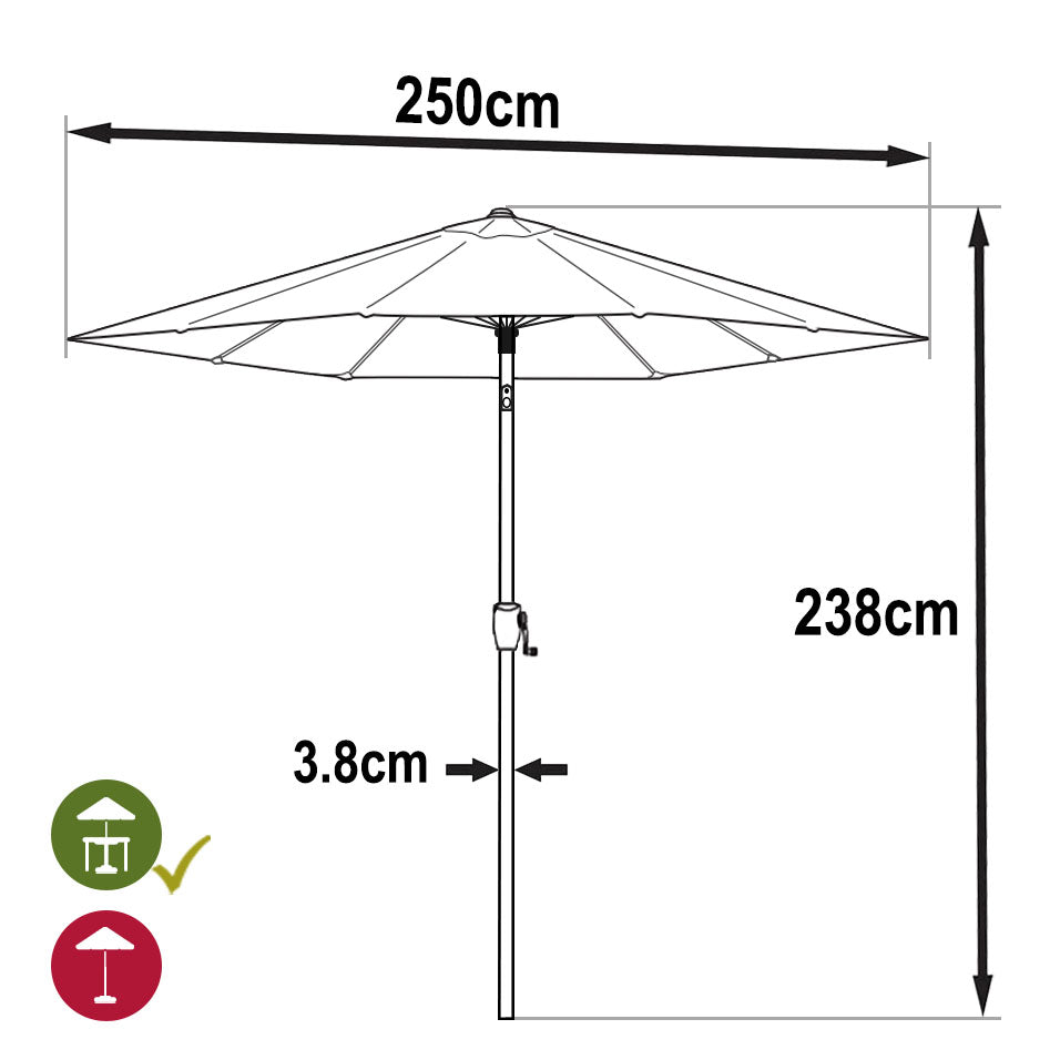 Parasol 2,5m - Beige
