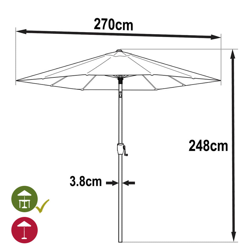 Parasol 2,7m - Beige
