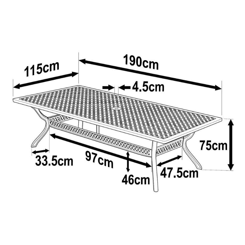 Table Sophia (ensemble 6 personnes)