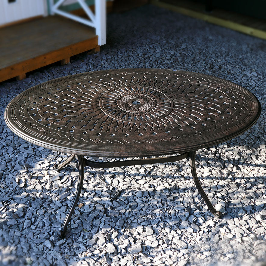 EMILY table ovale Bronze Ancien (150 x 95 cm)