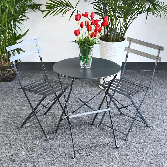 ALESSIA Gris Table de bistro Aluminium