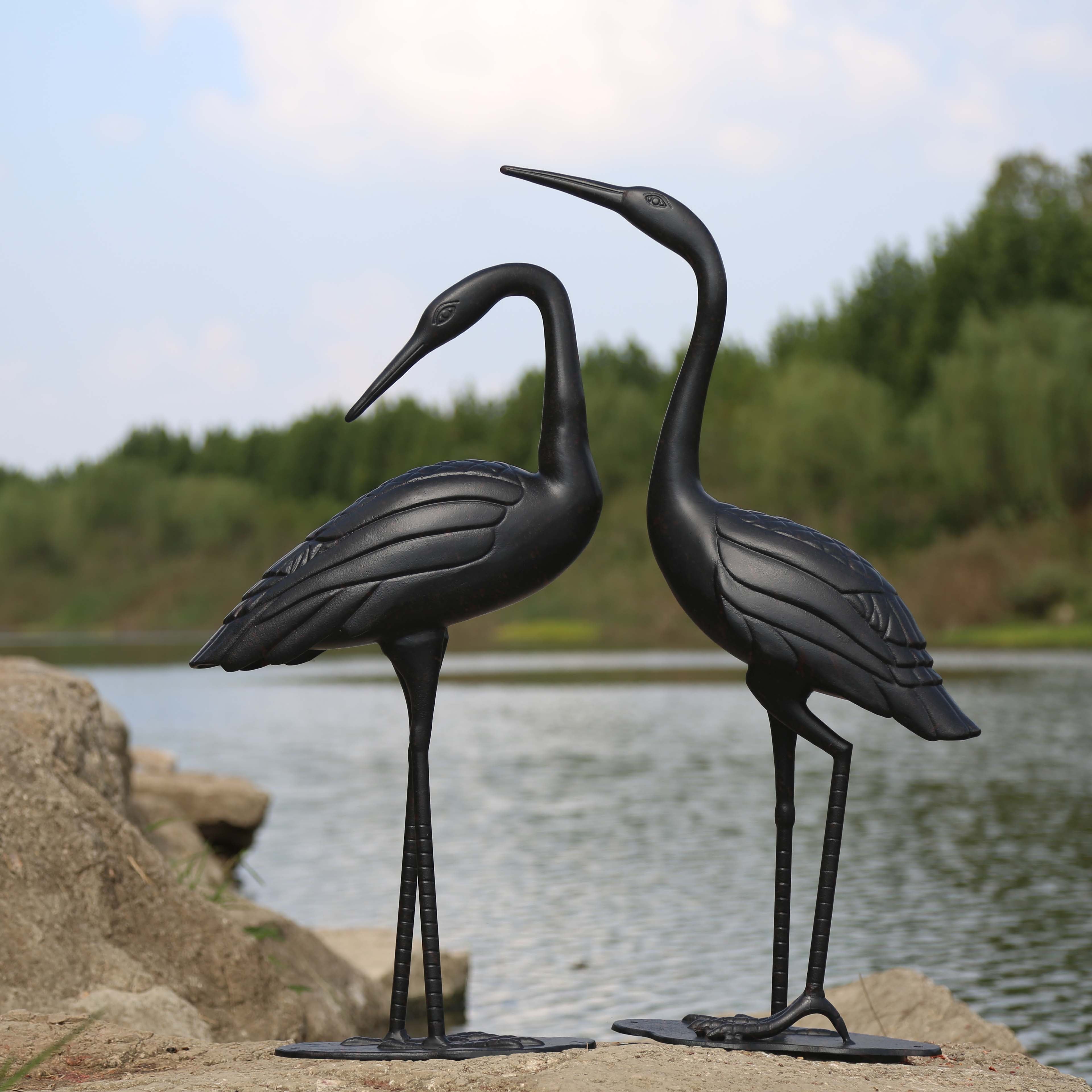 Paire de Grues - Bronze Ancien