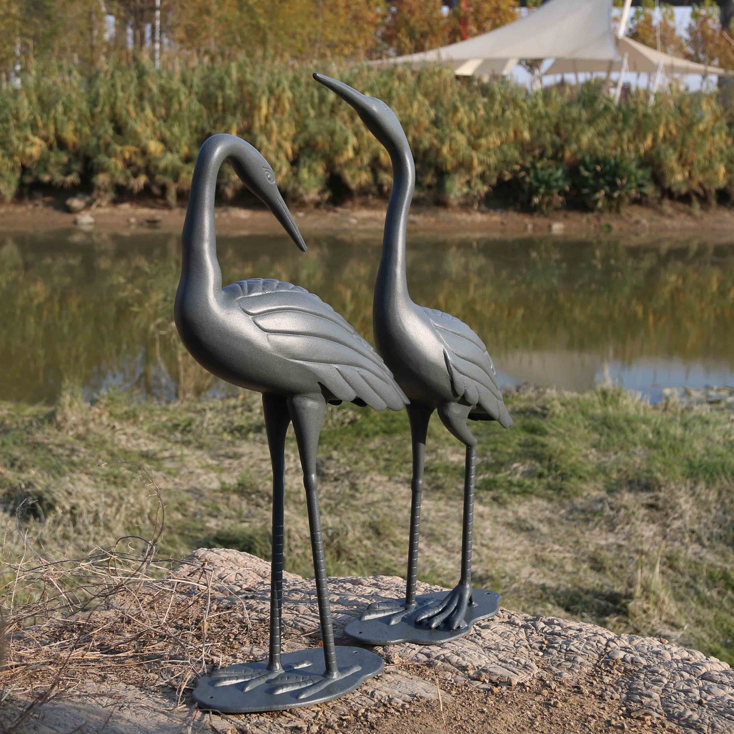 Paire de Grues - Gris Ardoise