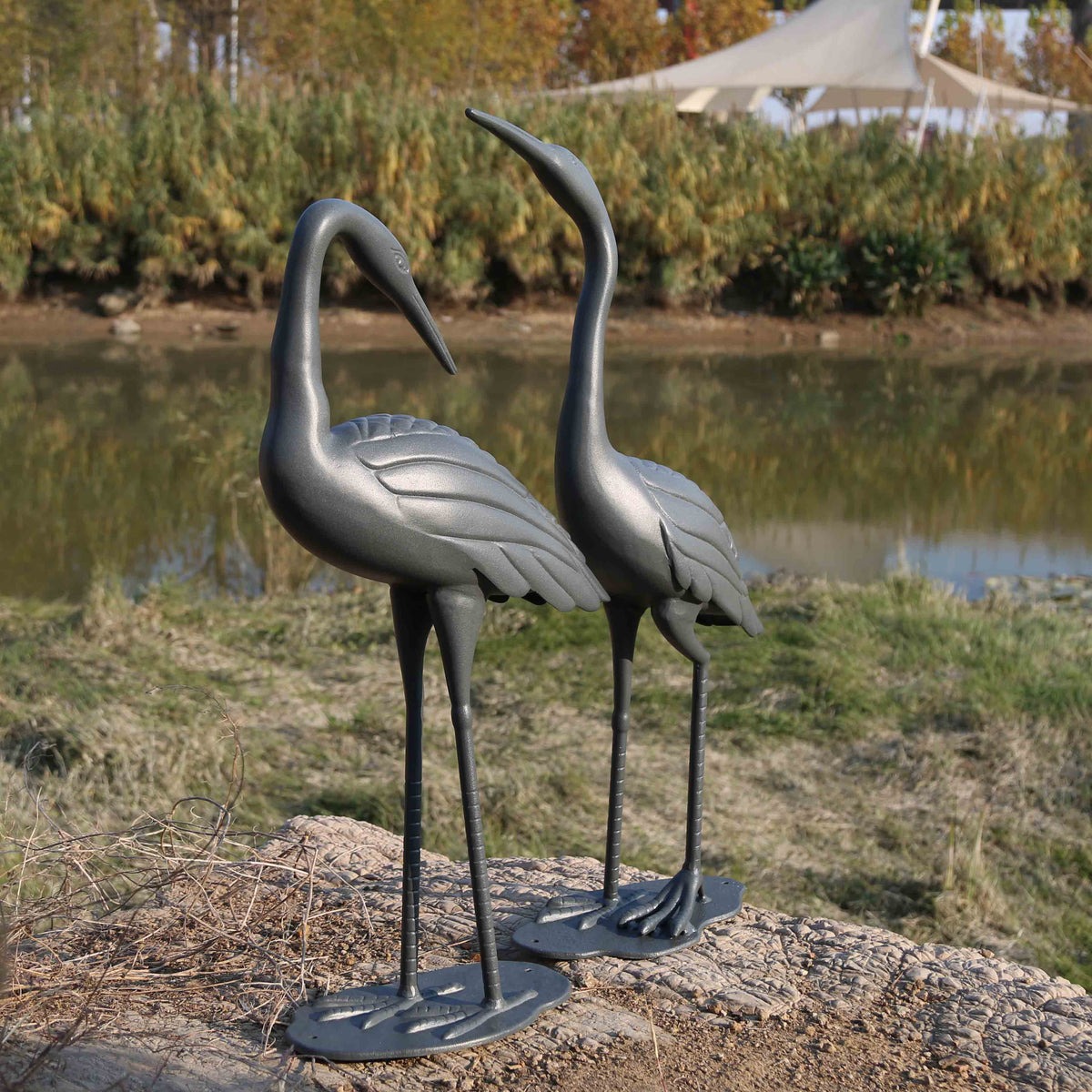 Paire de Grues - Gris Ardoise