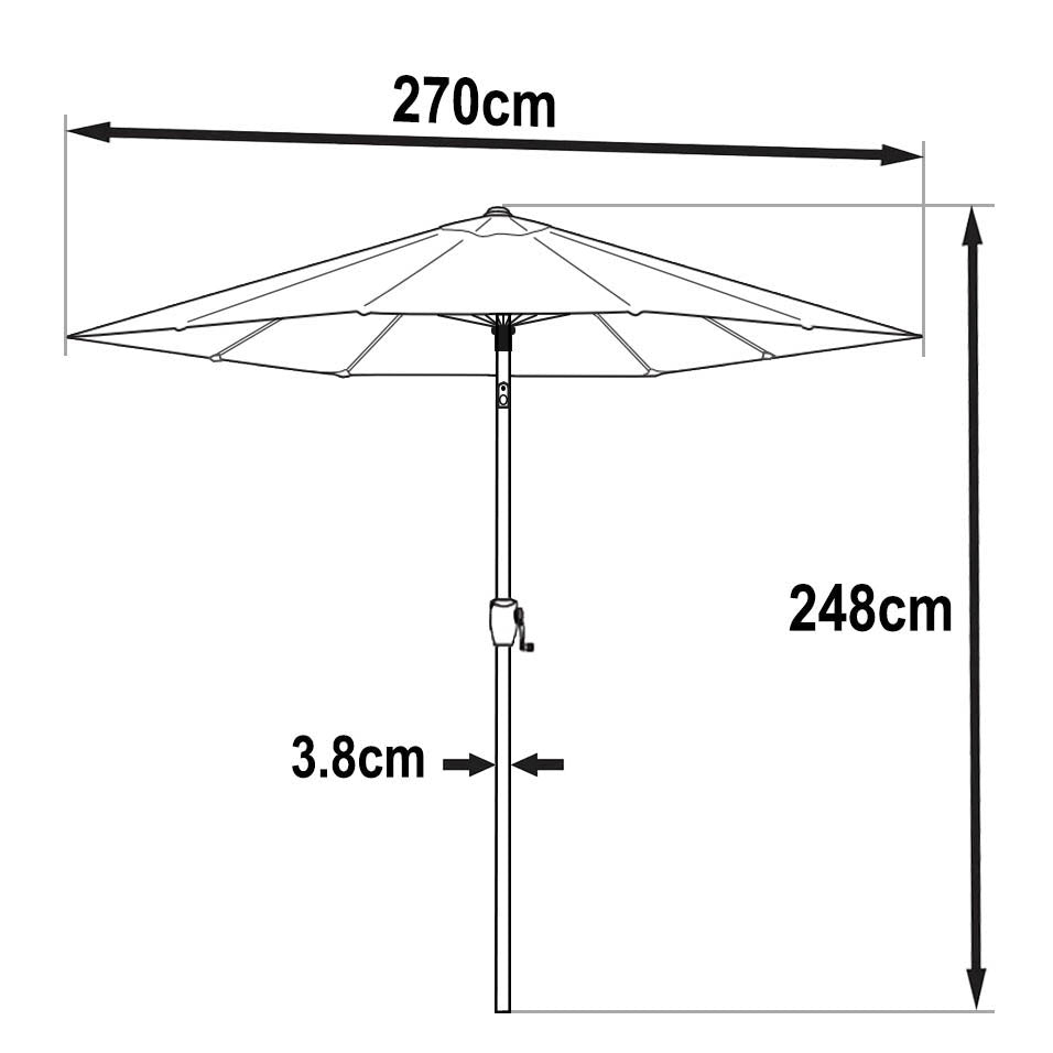 Parasol 2,7m - Terre Cuite