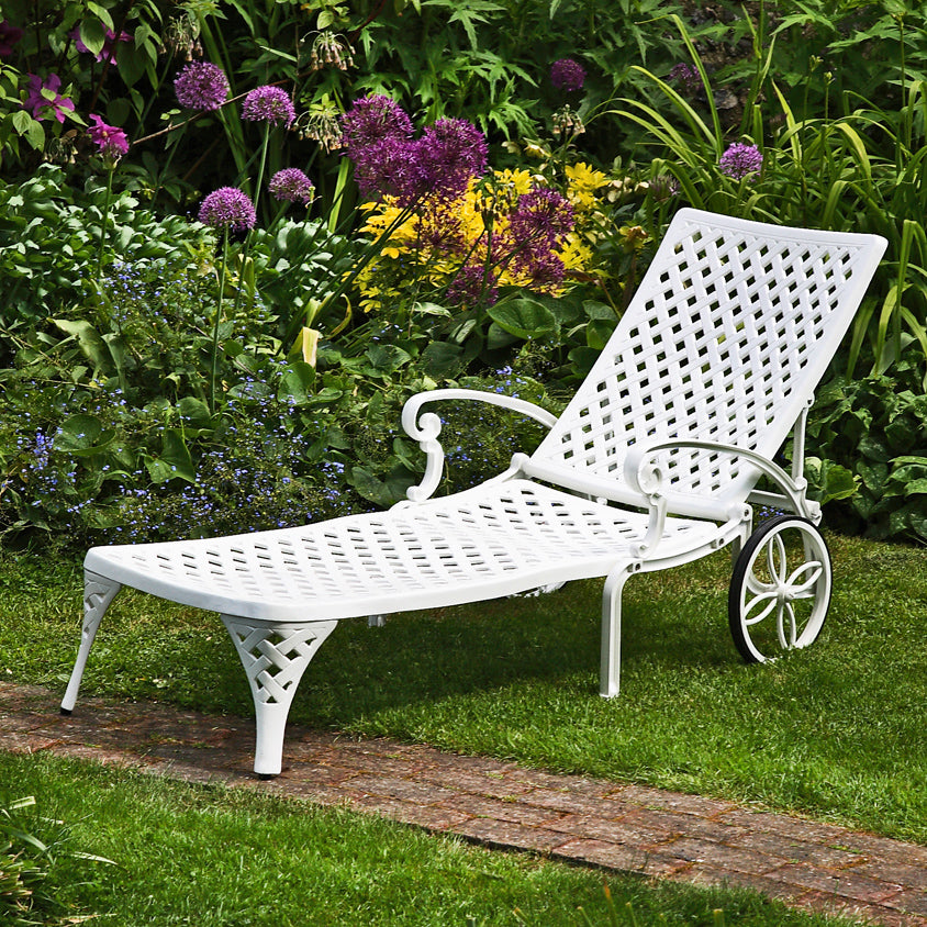 Stella Blanc Chaise longue Aluminium