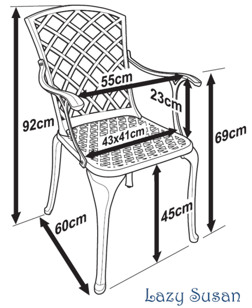 EMMA chaise de jardin en aluminium