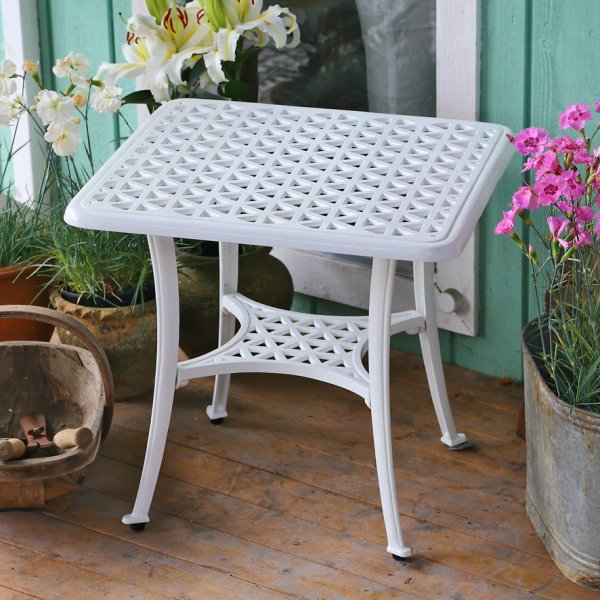 White_Sandra_Side_Table_Cast_Aluminium_Garden_Furniture_3