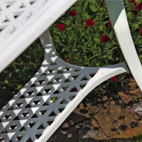 White claire aluminium garden side table 5