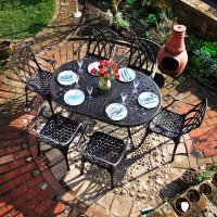 Aperçu: The June 6 seater garden table and chairs in antique bronze