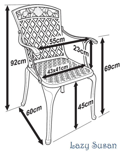 ROSE chaise de jardin en aluminium