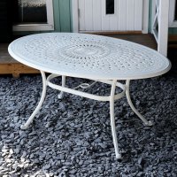 Aperçu: White 4 seater Oval Garden Table Set 10