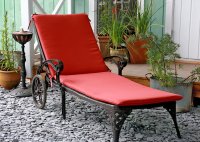 Aperçu: Red garden sunlounger cushion 2