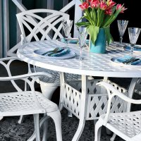 Aperçu: White 4 seater aluminium garden furniture set 4