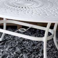 Aperçu: White 4 seater Oval Garden Table Set 7