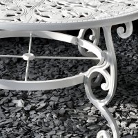 Aperçu: White 135cm Metal Garden table set 5