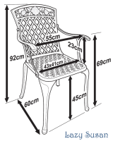 Aperçu: ROSE chaise de jardin en aluminium